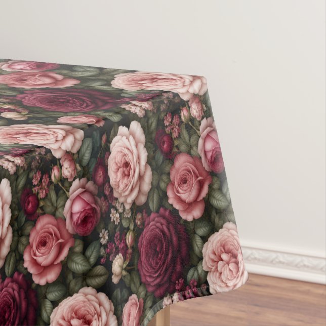 Luxus-Gartenrosen-Blumenkunst Tischdecke (Beispiel)