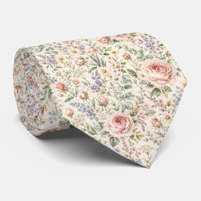 Luxus-Gartenrosen-Hochzeit Krawatte (Gerollt)