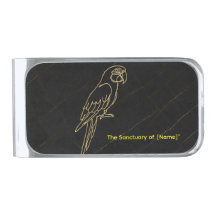 Luxus-Geldclip Gold Ara - Schwarz Marmor