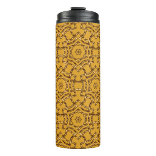 Luxus-Geschäftskarte und goldenes Ornament. Geomet Thermosbecher