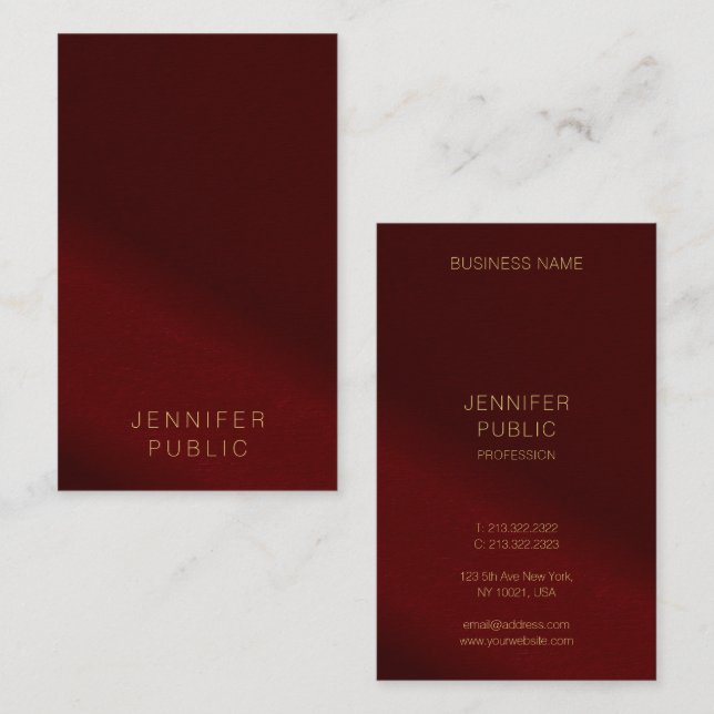 Luxus-Geschäftskarten Elegantes Template Goldtext Visitenkarte (Vorne/Hinten)