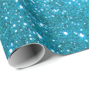 Luxus Geschenk Popular Blue Gold Glitzer Geschenkpapier