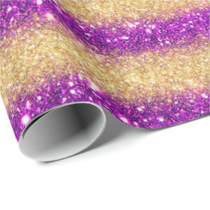 Luxus Geschenk Popular Lila Gold Glitzer Geschenkpapier