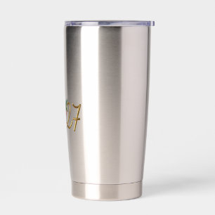 Luxus-Geschenkbox 2027 Gold und Rot Neujahrs-Tasse Thermobecher