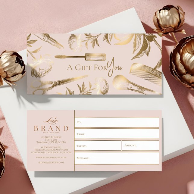 Luxus-Geschenkgutschein für das Gold Beauty Studio (Luxury Gold Beauty Studio Gift Certificate for You)
