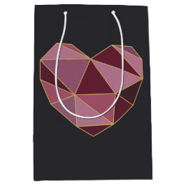 Luxus-Geschenktasche mit geometrischem Herz Mittlere Geschenktüte