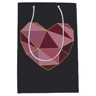 Luxus-Geschenktasche mit geometrischem Herz Mittlere Geschenktüte