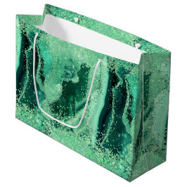 Luxus-Gesteinsmarmor Grün Glitter Achat Große Geschenktüte