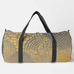 Luxus, Giraffenprint Haut Golden Grauer Hintergrun Duffle Bag