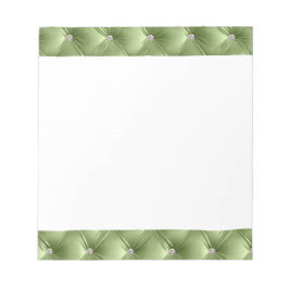 Luxus Glam Girly Sage Green Imitats Velvet Notizblock
