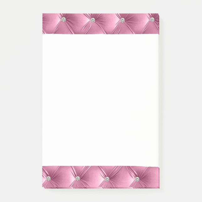 Luxus Glam Girly Soft Pink Imitate Velvet Post-it Klebezettel (Vorderseite)