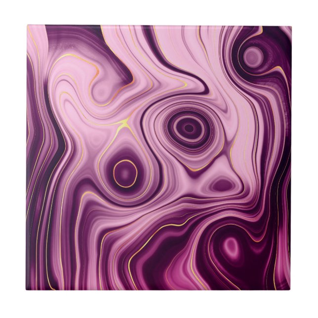 Luxus Glam Light Lila Farbgebung Abstraktes Muster Fliese (Vorderseite)