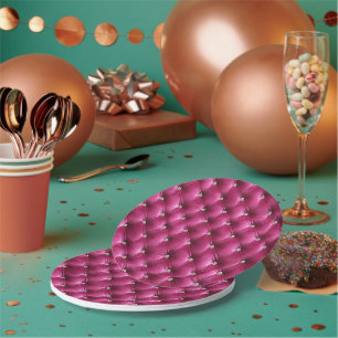 Luxus Glam Rosa Fauxvelvet Pappteller