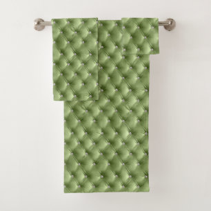 Luxus Glam Sage Green Imitats Velvet Badhandtuch Set