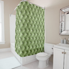 Luxus Glam Sage Green Imitats Velvet Duschvorhang