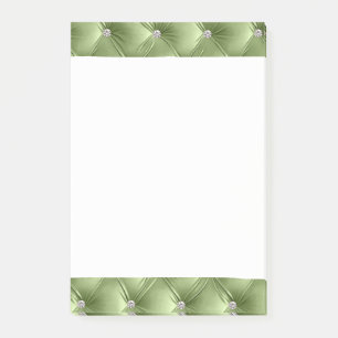 Luxus Glam Sage Green Imitats Velvet Post-it Klebezettel