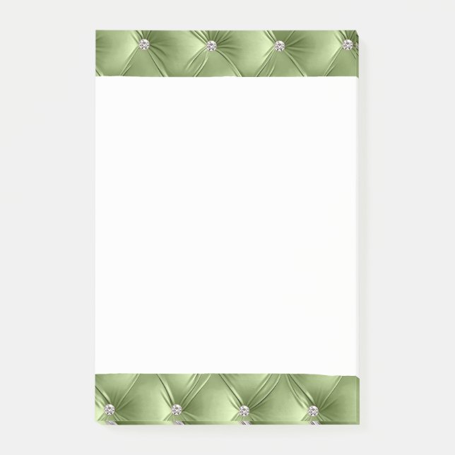 Luxus Glam Sage Green Imitats Velvet Post-it Klebezettel (Vorderseite)