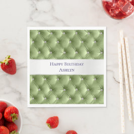 Luxus Glam Sage Green Imitats Velvet Serviette