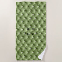 Luxus Glam Sage Green Imitats Velvet Strandtuch