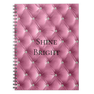 Luxus Glam Soft Pink Imitate Velvet Notizblock