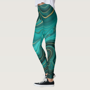 Luxus-Glam-Türkis abstraktes Muster Leggings