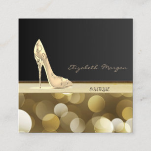 Luxus Glamour Elegant, Bokeh, Absatz Quadratische Visitenkarte