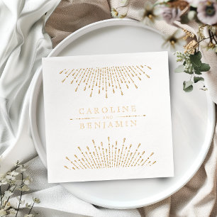 Luxus-Glamour-Glitter-Deco-Vintage-Hochzeit Servietten Mit Folie