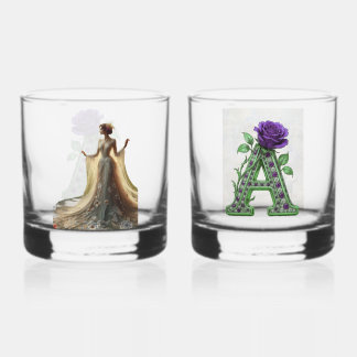 Luxus-Glas Set Rocks - Personalisiertes Monogramm Whiskyglas