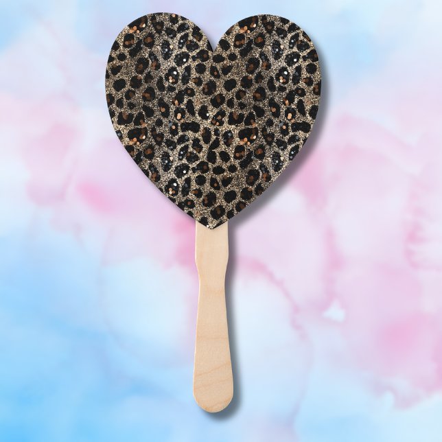 Luxus Glitter Braun Schwarz Gold Leopard Muster Fächer (Von Creator hochgeladen)