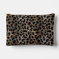 Luxus Glitter Braun Schwarz Gold Leopard Muster