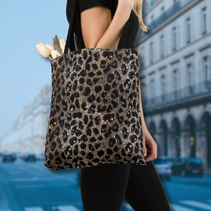 Luxus-Glitter-Braun-Schwarz-Gold-Leopardenmuster
