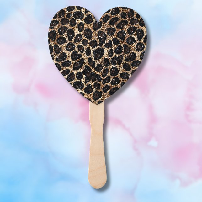 Luxus Glitter Gold Braun Schwarz Leopard Muster Fächer (Von Creator hochgeladen)