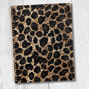 Luxus Glitter Gold Braun Schwarz Leopard Muster Planer