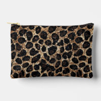 Luxus Glitter Gold Braun Schwarz Leopard Muster