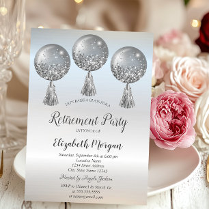 Luxus Glitter Tropfen Ballons Silber Rente Einladung