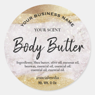 Luxus Glitzer Body Butter Labels Runder Aufkleber