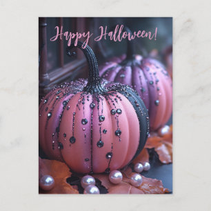 Luxus Glitzer Pumpkins Halloween Grußkarte Postkarte