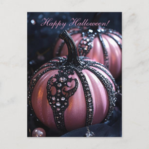 Luxus Glitzer Pumpkins Halloween Grußkarte Postkarte