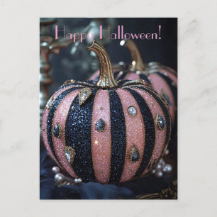 Luxus Glitzer Pumpkins Halloween Grußkarte Postkarte