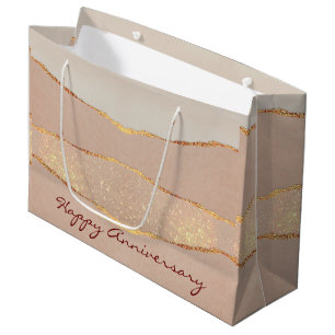 Luxus Glitzer Rose Gold Große Geschenktüte