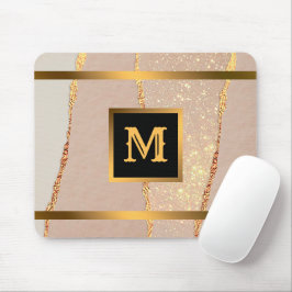 Luxus Glitzer Rose Gold Mit Monogramm Mousepad