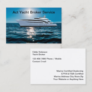 Luxus-Glossy-Yacht-Brokerage-Visitenkarten Visitenkarte
