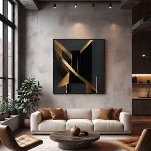 Luxus Gold Abstrakt Geometrische Architektur Poster