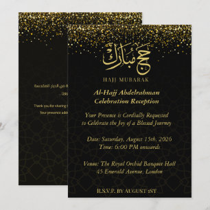 Luxus Gold Arabische Kalligrafie Hajj Mubarak  Einladung