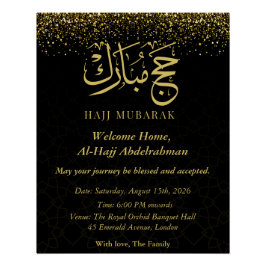 Luxus Gold Arabische Kalligrafie Hajj Mubarak Poster