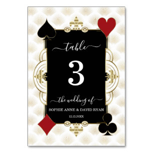 Luxus-Gold-Art-Deco-Casino-Vegas-Hochzeit Tischnummer