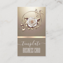 Luxus Gold Beige Blumenkalligrafie Hübsche Kräne Visitenkarte