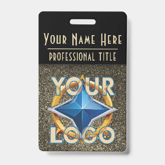 Luxus Gold & Black ID Abzeichen Template Business Ausweis