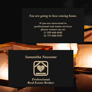 Luxus Gold & Black Real Anwesen Business Card Visitenkarte