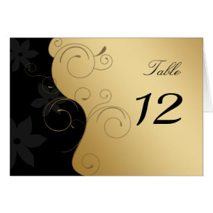 Luxus Gold-Black Wedding Table Card